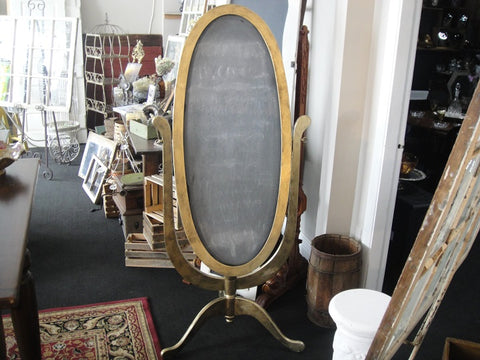 Oval Pedestal Chalkboard (#1086B) - Vintage Affairs - Vintage By Design LLC