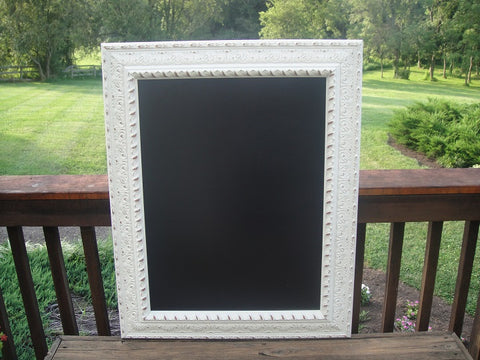 White Framed Chalkboard (#1086L) - Vintage Affairs - Vintage By Design LLC