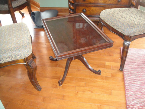 Small Glass Top Coffee Table (#1134E) - Vintage Affairs - Vintage By Design LLC