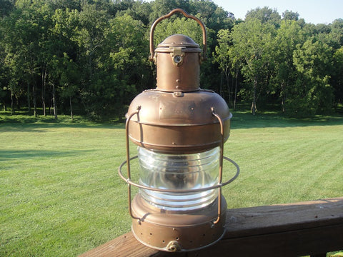 Copper Nautical Lantern (#1230A) - Vintage Affairs - Vintage By Design LLC