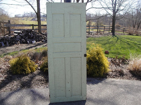Crackle Celadon Attic Door (#1323) - Vintage Affairs - Vintage By Design LLC