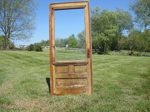 Ornate Framed Door with Wavy Glass Window (#1325) - Vintage Affairs - Vintage By Design LLC