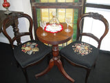 Black Victorian Needlepoint Side Chairs (#1149B) - Vintage Affairs - Vintage By Design LLC