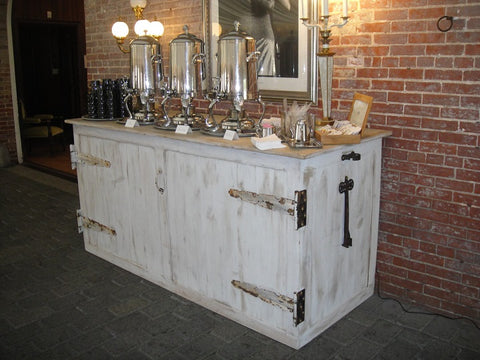 Whitewashed Barn Wood Bar (#1016A) - Vintage Affairs - Vintage By Design LLC