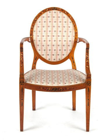Adams Style Painted Satinwood Chair (#1136A) - Vintage Affairs - Vintage By Design LLC