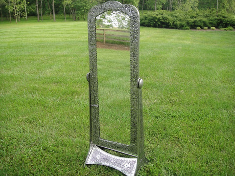 Embossed Tin Victorian 5ft. Tall Parlor Mirror (#1091G) - Vintage Affairs - Vintage By Design LLC