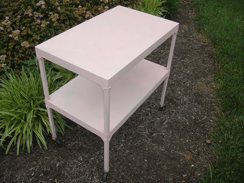 Shabby Chic Pink Metal Cart/Cake Table (#1137C) - Vintage Affairs - Vintage By Design LLC