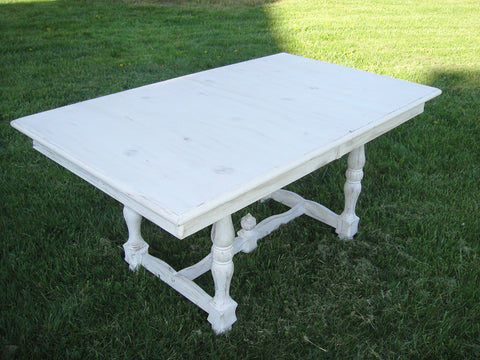 Shabby Chic White Table (#1140) - Vintage Affairs - Vintage By Design LLC