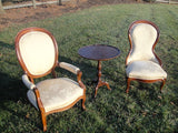 Pair of Yellow Victorian Parlour Chairs (#1158C) - Vintage Affairs - Vintage By Design LLC