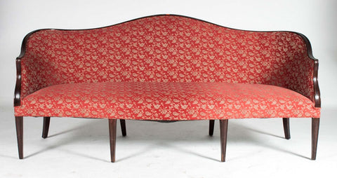 Rose Red Hepplewhite Style Sofa (#1164B) - Vintage Affairs - Vintage By Design LLC