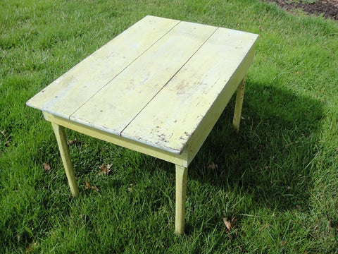 Shabby Chic Celadon Farm Table (#1166) - Vintage Affairs - Vintage By Design LLC
