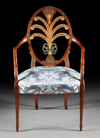 Regency Style Painted Satinwood Armchair (#1172) - Vintage Affairs - Vintage By Design LLC