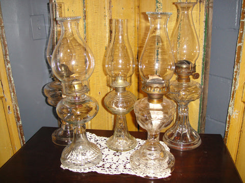 Mixed Glass Oil Lanterns - Vintage Affairs - Vintage By Design LLC