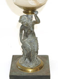 Pair of Spelter Figural Oil Lamps (#1206) - Vintage Affairs - Vintage By Design LLC