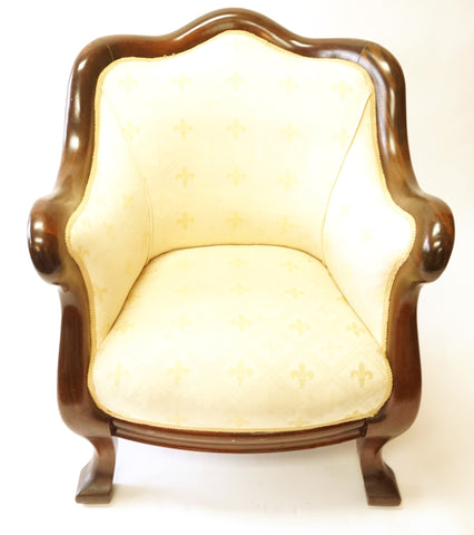Cream Art Deco Parlor Chairs (#1145F) - Vintage Affairs - Vintage By Design LLC