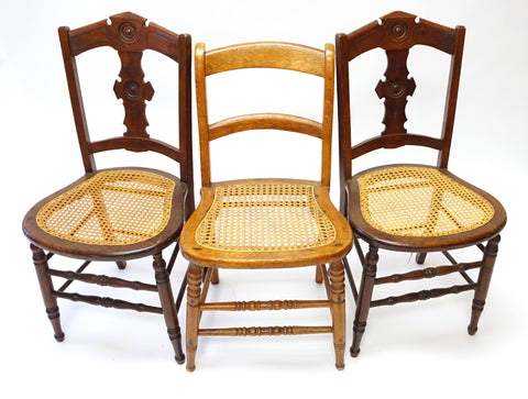 Eastlake Cane Chairs (#1162C) - Vintage Affairs - Vintage By Design LLC