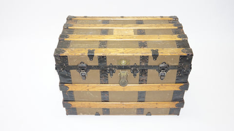 Antique Steamer Trunk with Rope Handles (#1018A) - Vintage Affairs - Vintage By Design LLC