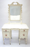 Shabby Chic White Vanity With Mirror (#1139A) - Vintage Affairs - Vintage By Design LLC