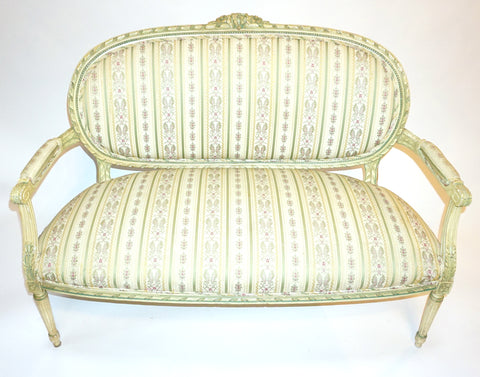 French Provence Settee (#1136) - Vintage Affairs - Vintage By Design LLC