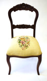 White Needlepoint Balloon Back Chair (#1149G) - Vintage Affairs - Vintage By Design LLC