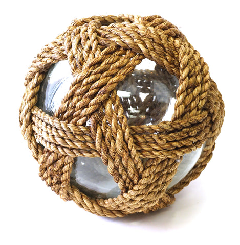 Large Glass Globes covered in rope - Vintage Affairs - Vintage By Design LLC