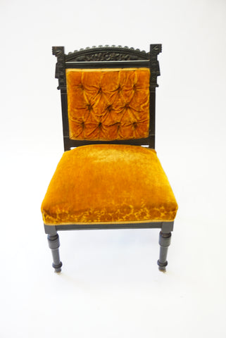 Gold and Black Victorian Side Chair (#1151) - Vintage Affairs - Vintage By Design LLC