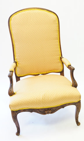 Goldenrod and Burgundy Stitched Armchair (#1161A) - Vintage Affairs - Vintage By Design LLC