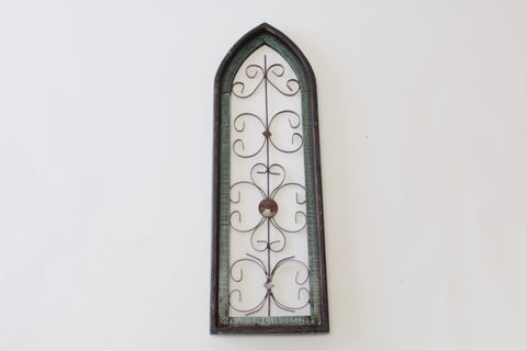Shabby Chic Green Painted Church Window - Vintage Affairs - Vintage By Design LLC