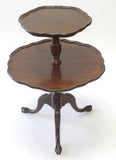 Chippendale Style Mahogany 2-Tiered Stand (#1169B) - Vintage Affairs - Vintage By Design LLC