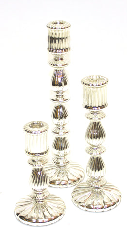 Tall Mercury Glass Candle Sticks - Vintage Affairs - Vintage By Design LLC