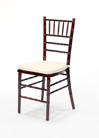 Fruitwood Chiavari Chairs w/ Ivory Cushion (#1010) - Vintage Affairs - Vintage By Design LLC