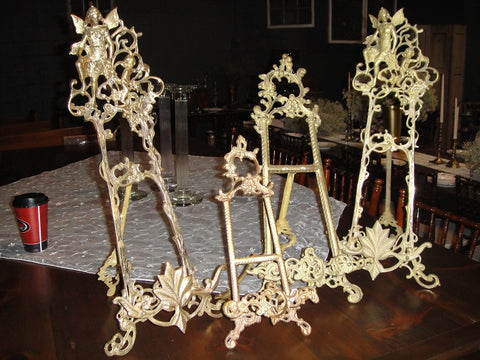 Ornate Brass Tabletop Easels (#1088A) - Vintage Affairs - Vintage By Design LLC
